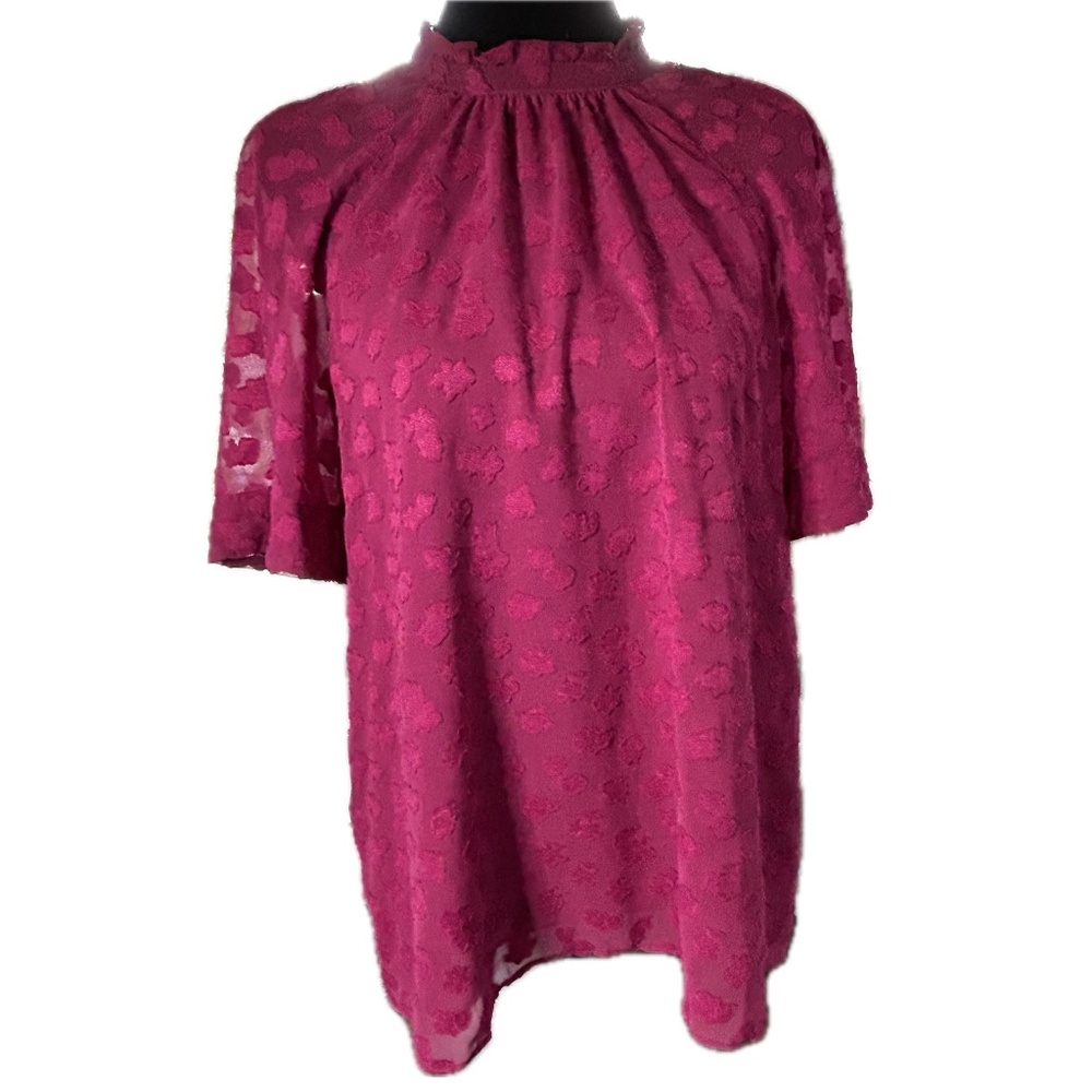 Anthropologie Feather Bone Chatelet Blouse - Fuchsia